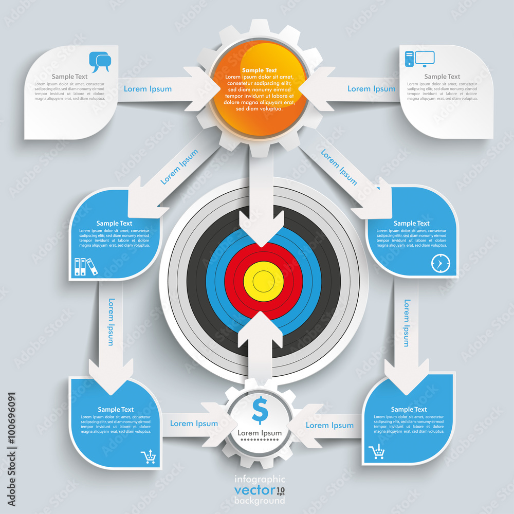 Canvas Prints paper arrows big flowchart infographic target