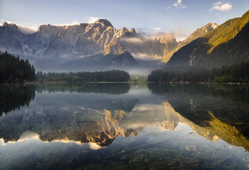 jezioro górskie w Alpach Julijskich,Laghi di Fusine