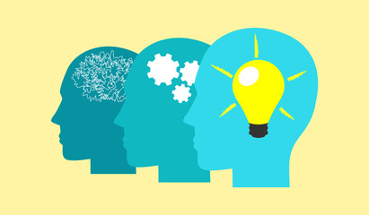 Vector concept indicating the emergence of clarity/idea from confusion/chaos