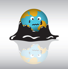 Planet earth sadness crisis oil.