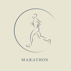 Running club label or emblem