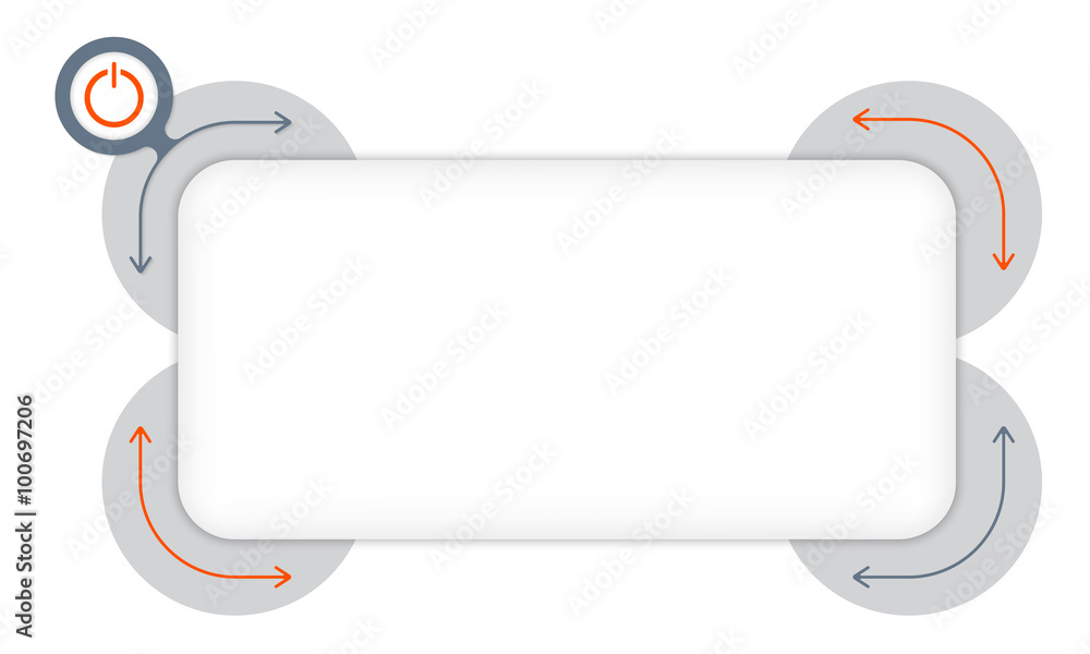 Poster vector box to fill your text and power button