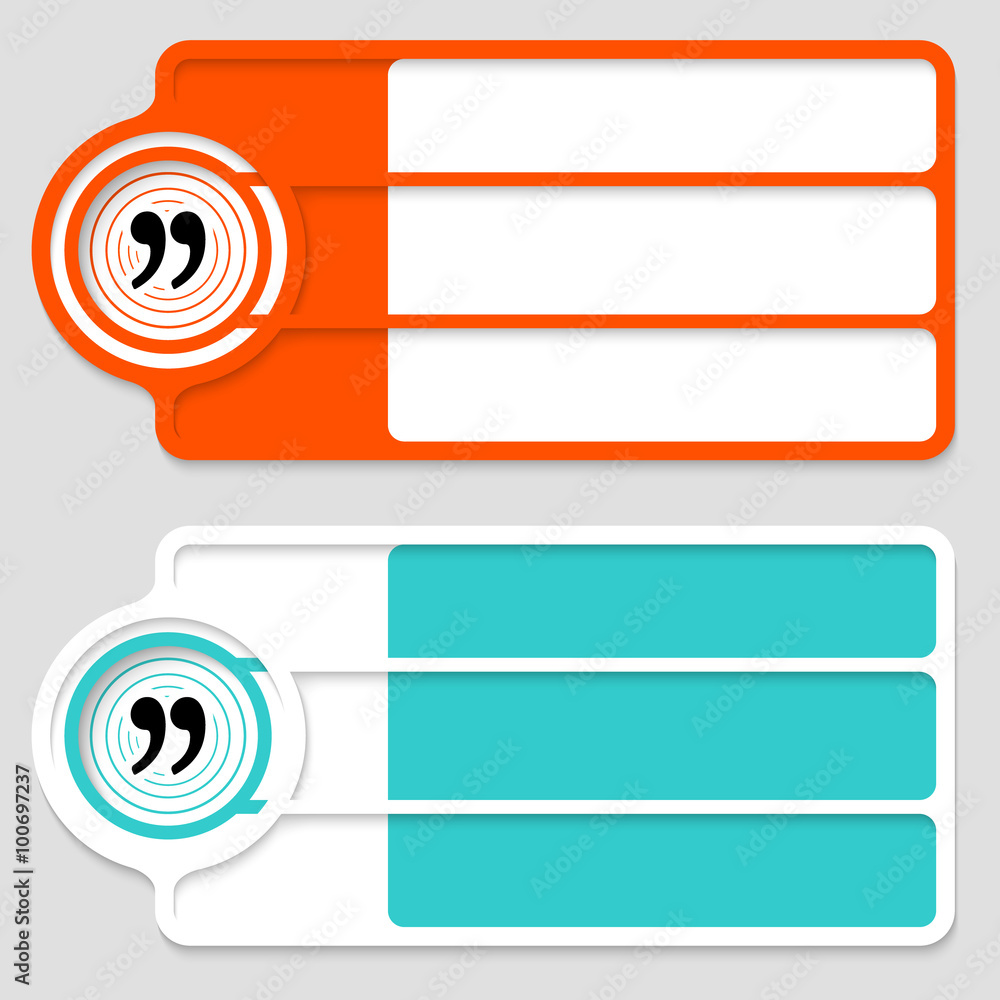 Poster colored boxes for your text and quotation mark