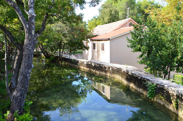 Fototapeta na wymiar Old Watermill in Krka National Park, Croatia