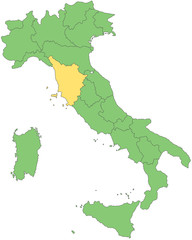 Italien - Toskana (Vektor in Grün)