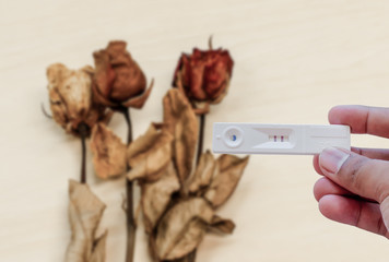 mistake of pregnant in dried rose background