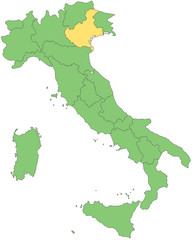 Fototapeta na wymiar Italien - Venetien (Vektor in Grün)