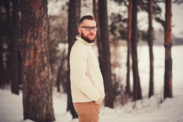 brutal portrait of a man outdoor