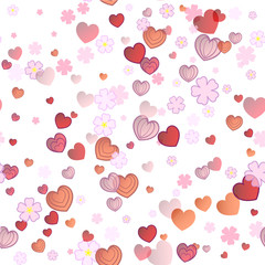 Hearts seamless background