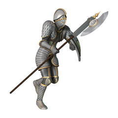 Medieval Knight on White