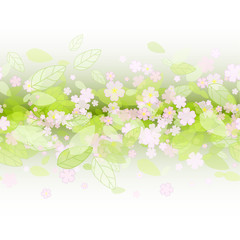 seamless background with green leaves