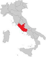 Italien - Latium (Vektor in Rot)