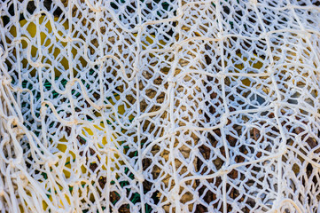 Fishing net white background texture