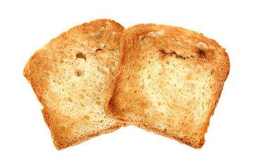 White bread toast Isolated on white background
