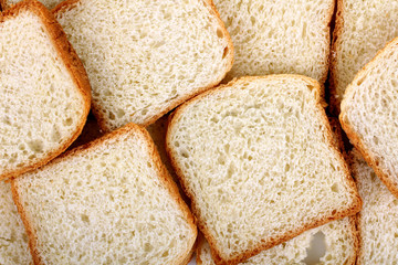 porous sliced white bread closeup