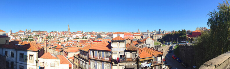 Fototapeta na wymiar background panoramic view of the old town center of the city of Porto in Portugal