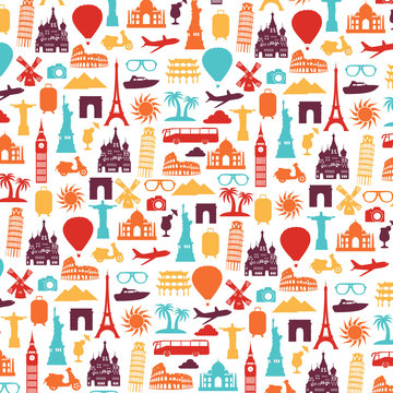 Travel and tourism background. Vector illustration