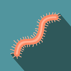 Rod-shaped virus flat icon 