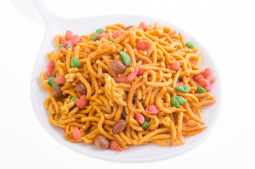 murukku or traditional indian snack on background.