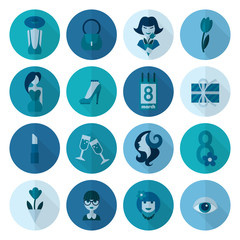 Womans Day Icon Set