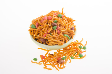 murukku or traditional indian snack on background.