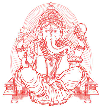 Lord Ganesha outline