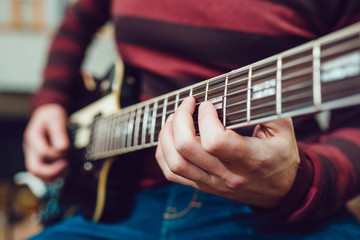 Fototapeta premium Man playing guitar