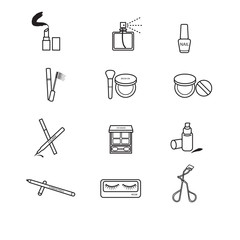 Cosmetic icons set, Beauty