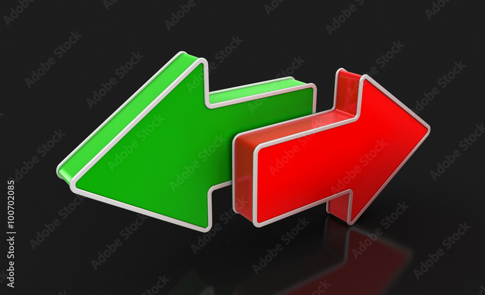 Poster two arrows. image with clipping path