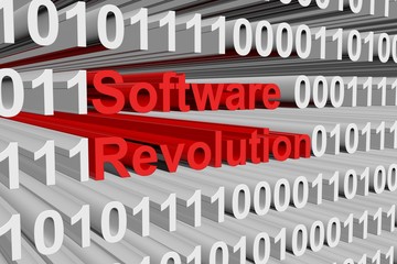 software revolution is presented in the form of binary code