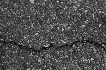 Road surface cracks or collapsed ea