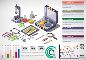 illustration of infographic medical concept in isometric graphic