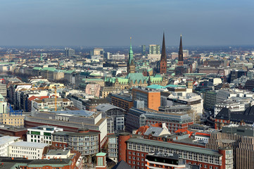 aerial view of  Hamburg, Germany