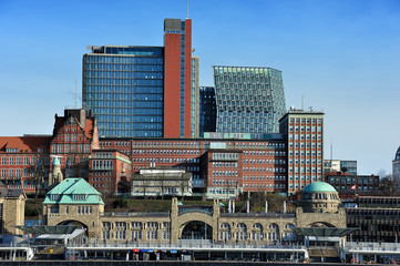 Modern architecture at Saint Pauli - Landungsbrucken district, H