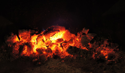 bright charcoal without flame