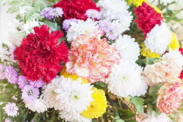 floral pattern. Background from various flowers.selective focus