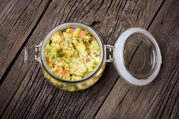 Homemade fresh heatlhy guacamole