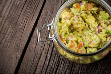 Homemade fresh heatlhy guacamole