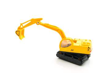 Fototapeta premium single yellow backhoe