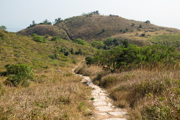 Fototapeta na wymiar Hiking pathway going up to the peak