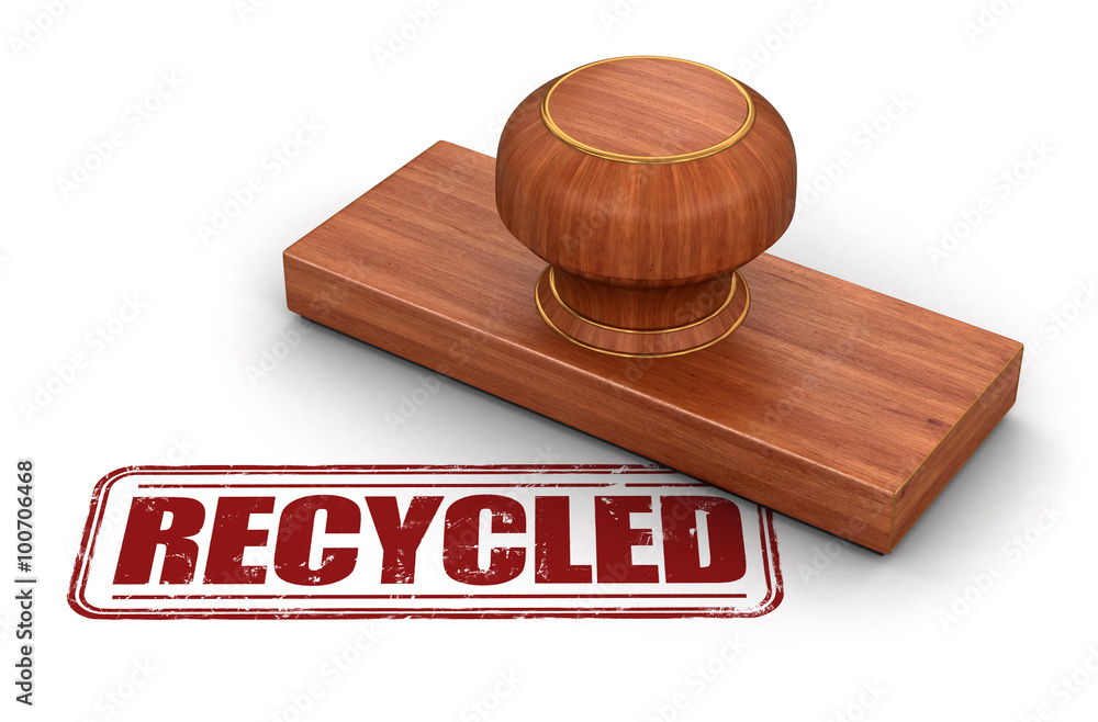 Poster stamp recycled. image with clipping path