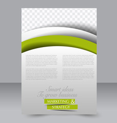 Fototapeta premium Brochure design. Flyer template. Editable A4 poster for business, education, presentation, website, magazine cover. Green color.