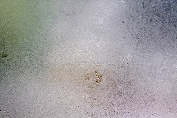 Mist deposited on glass - drops