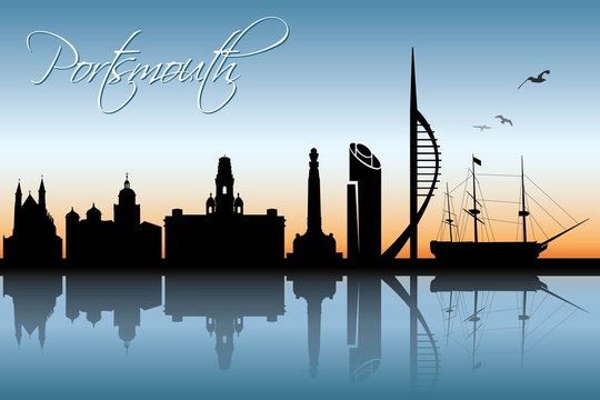 Portsmouth UK skyline 