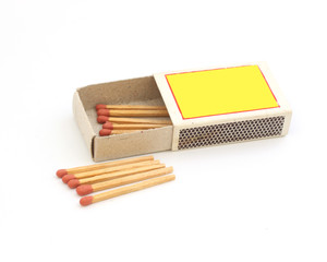 Matchbook close-up isolated over the white background