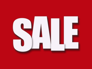 Inscription "sale" on a red background
