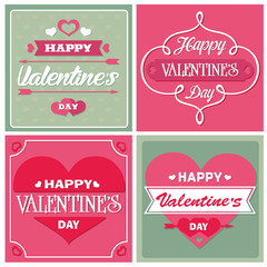 Happy valentines day card. Vector illustration