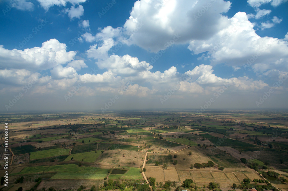 Wall mural cloud and sky with skyline view background