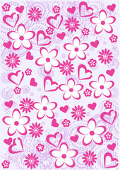 Pink Abstract  floral pattern background