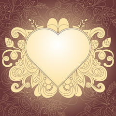 Vintage elements for wedding design. Greeting card, vector illustration.